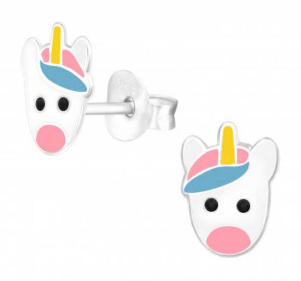 Kinderoorbellen zilver unicorn