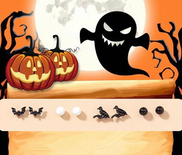 4 paar oorbellen Halloween
