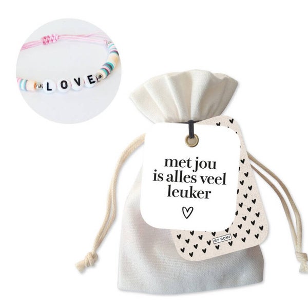 Wenszakje armbandje / Met jou is alles veel leuker