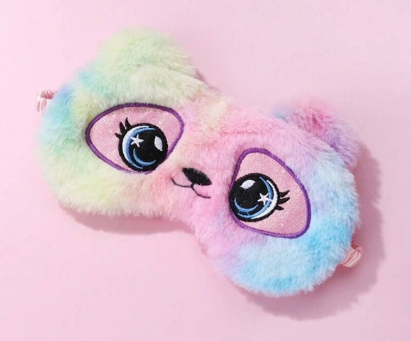 Fluffy slaapmasker regenboog