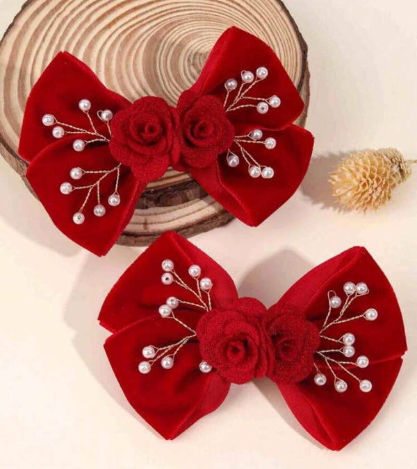 2 haarstrikjes roosjes