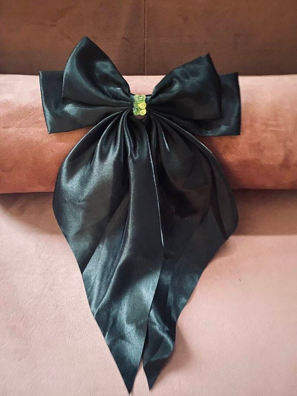 Grote haarstrik zwart