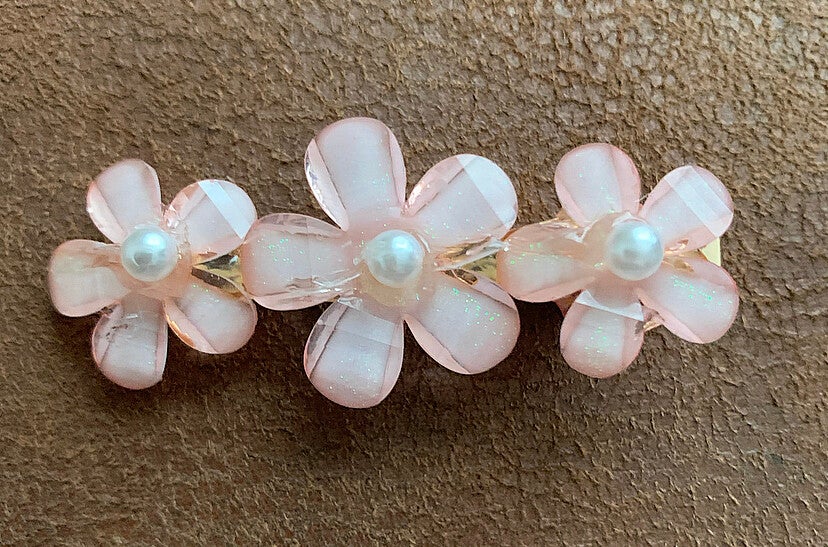 Haarspeld bloemen roze