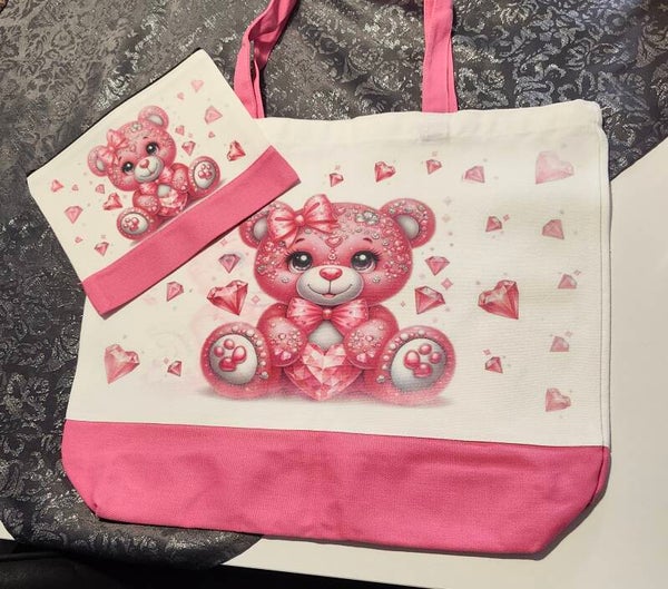 Sublimiertes Strandtaschenset mit Kosmetiktasche