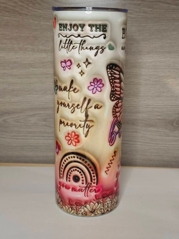 20oz Tumbler mit Sublimation Schmetterling 3D
