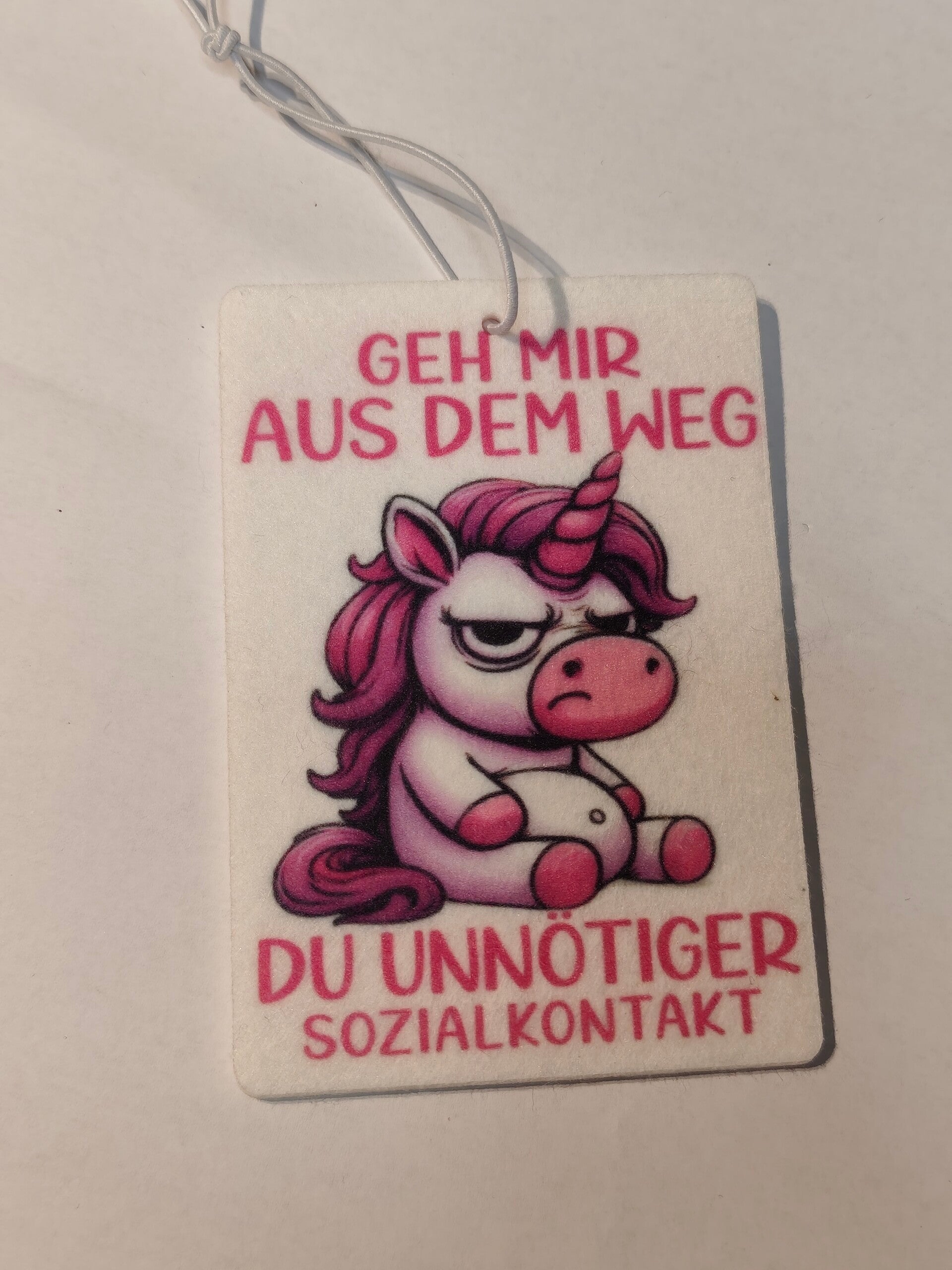 Sublimierter Duftbaum Einhorn/Spruch