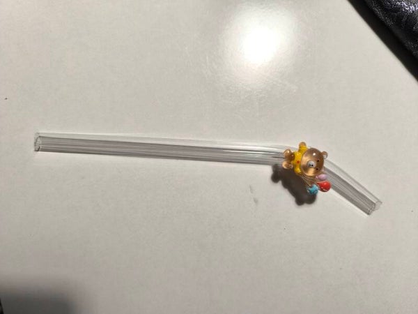 Strohhalm Gebogen mit Teddy