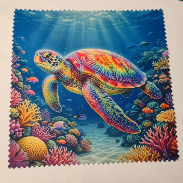 Sublimiertes Brillenputztuch "Schildkröte"