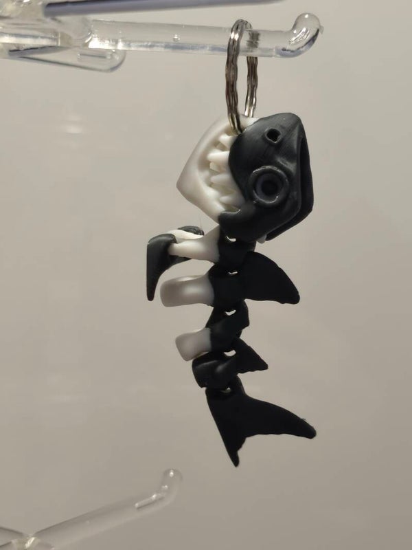 3D-Druck Anhänger Skeleton Shark Dunkelgrau