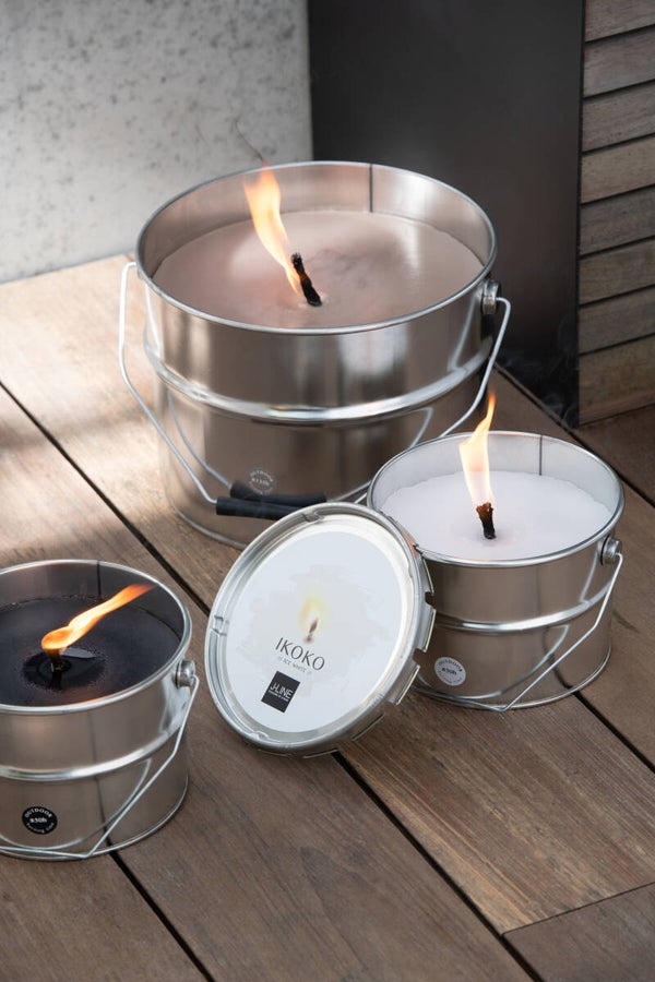 Buitenkaars in blik ZWART citronella 50U