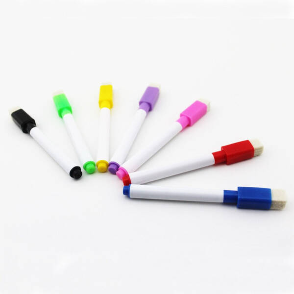 6 stks/partij Magnetische Whiteboard Pen Uitwisbare Droge White Board Markers Magneet Ingebouwde Gum Kantoor Schoolbenodigdheden