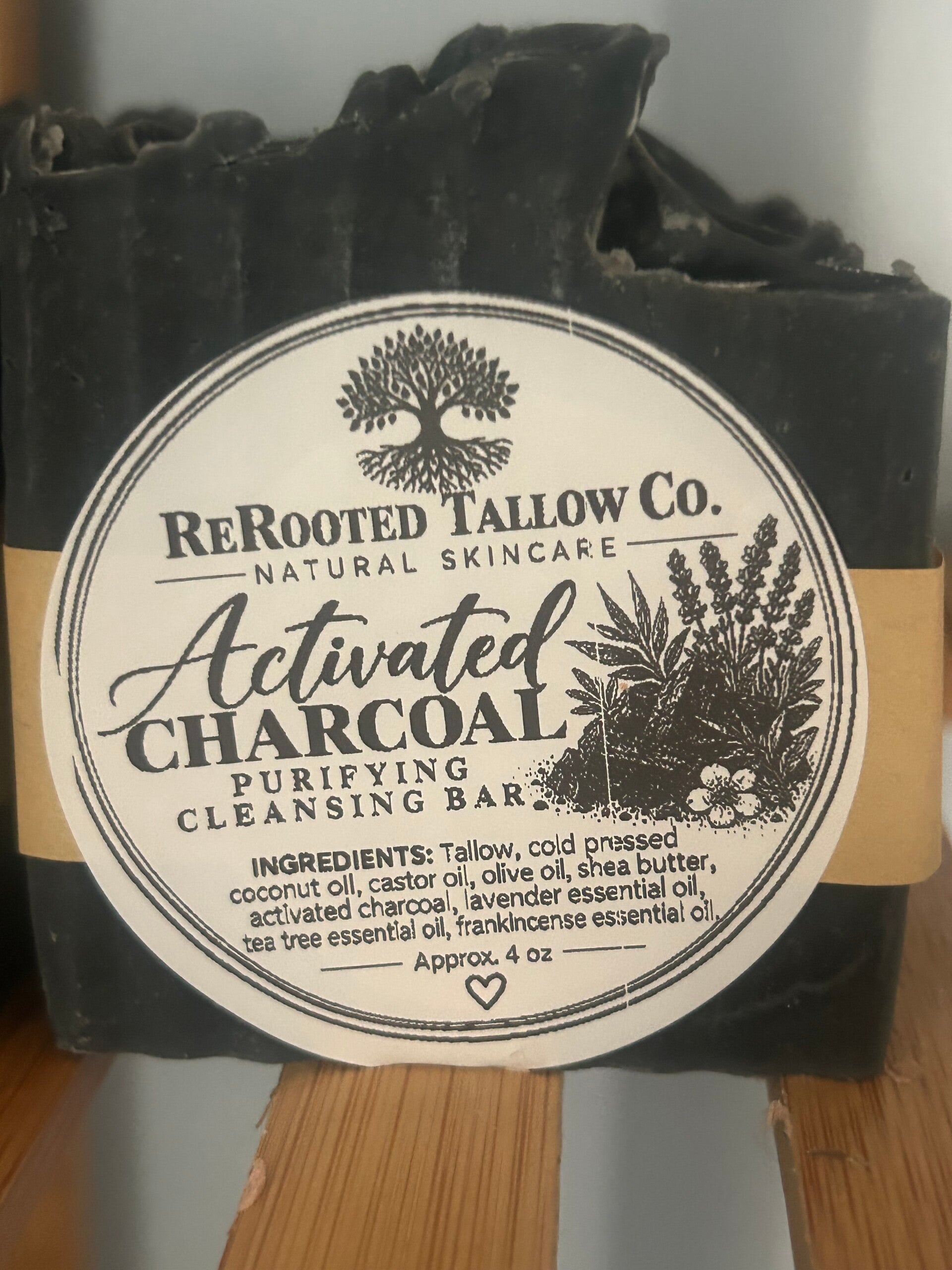 Activated charcoal Tallow Facial Bar