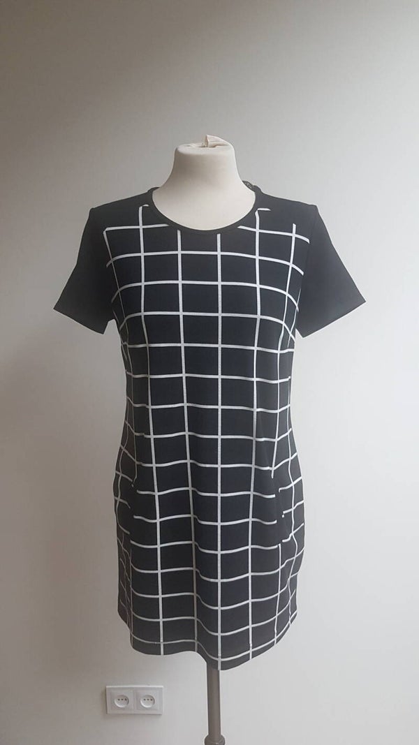 Tuniek zwart/wit maat S 10174