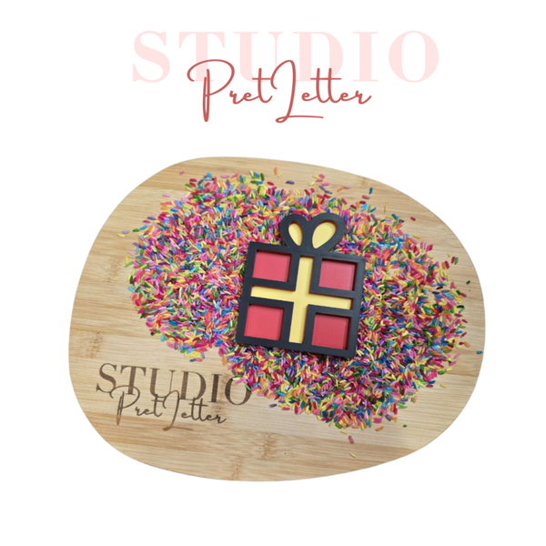 Vulvorm PLA kleur Cadeau rood met geel