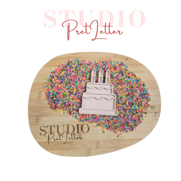 Vulvorm PLA Feest Taart 3 kaarsjes