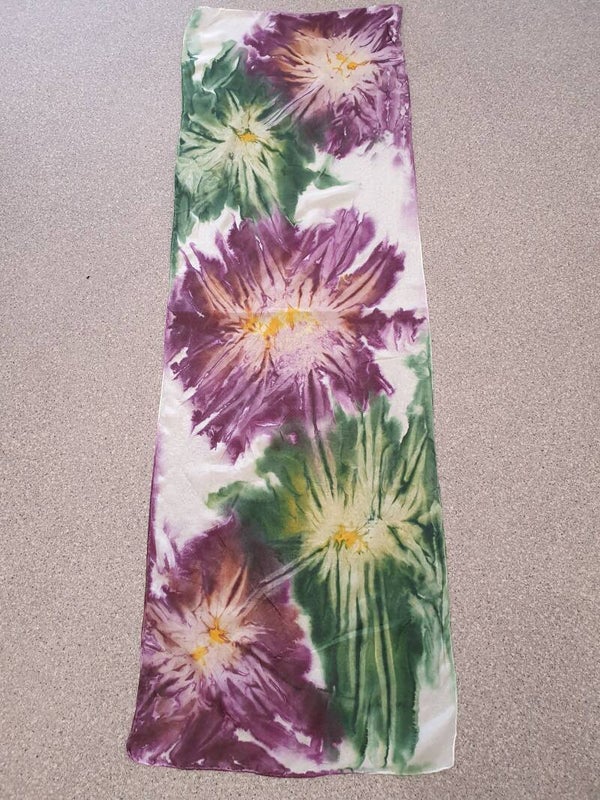 Seidenschal Blumen 45x140 cm