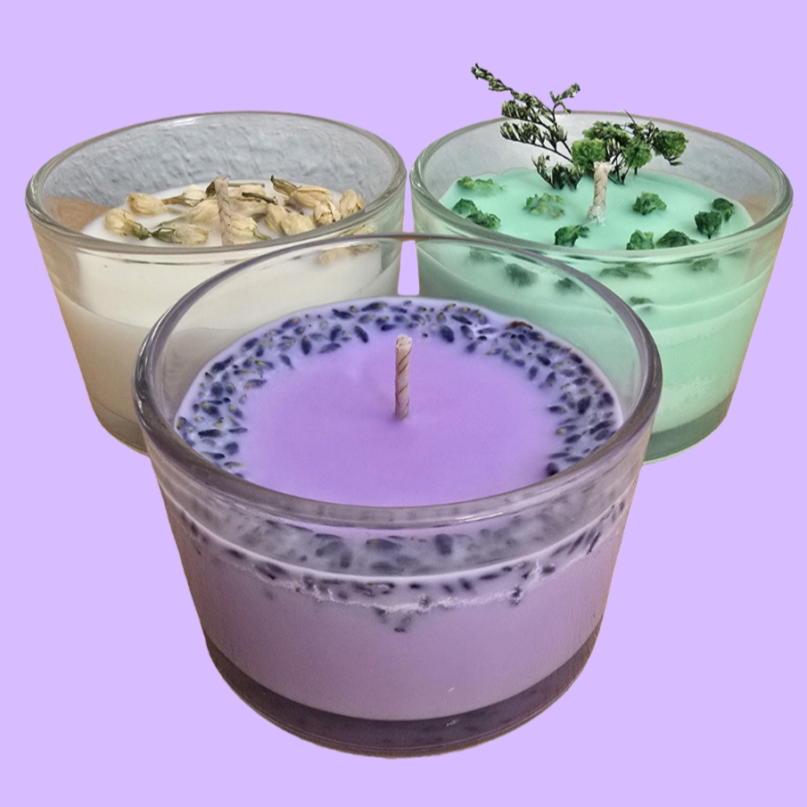 Kräuter-, Blumenduftkerze