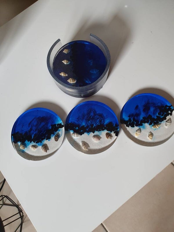 Sous-verres en résine époxy X6