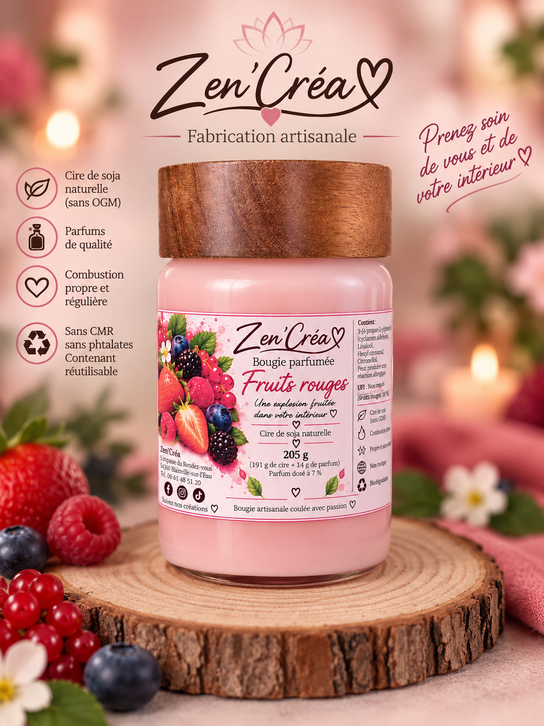 Bougie parfumée "Fruits rouges"