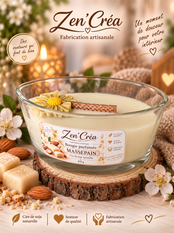 Bougie ovale parfumée "Massepain"