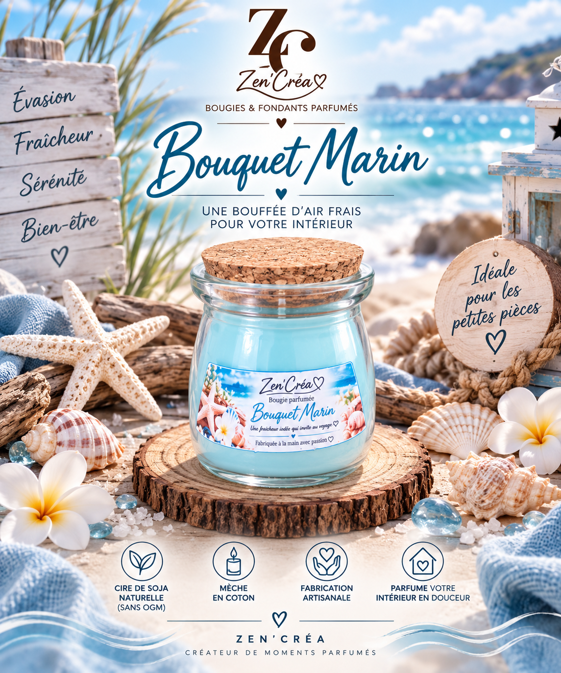 Bougie parfumée "Bouquet Marin"