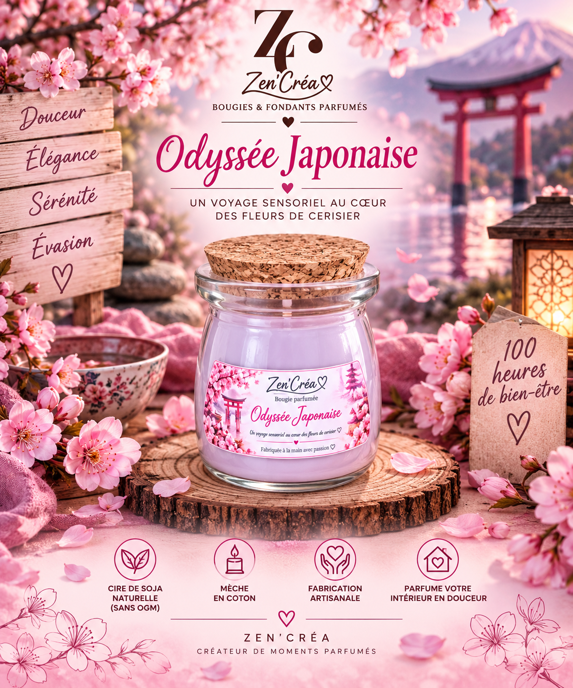 Bougie parfumée "Odyssée Japonaise"