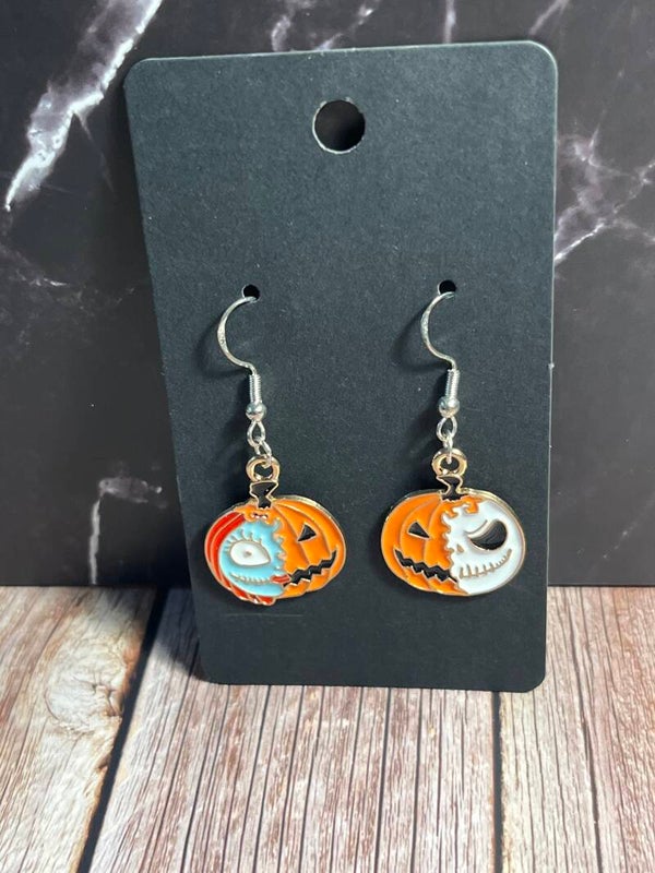 Jack & Sally enamel hook earrings