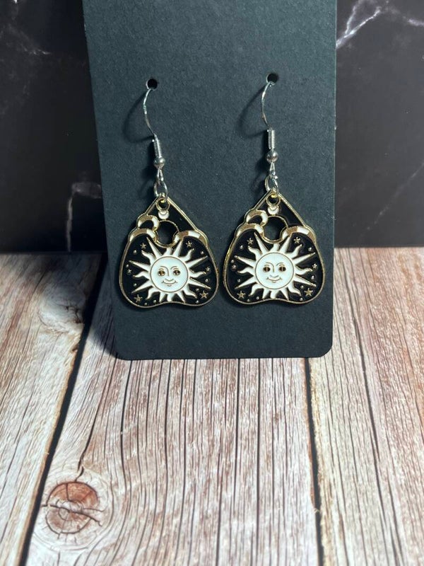 Enamel planchet hook earrings
