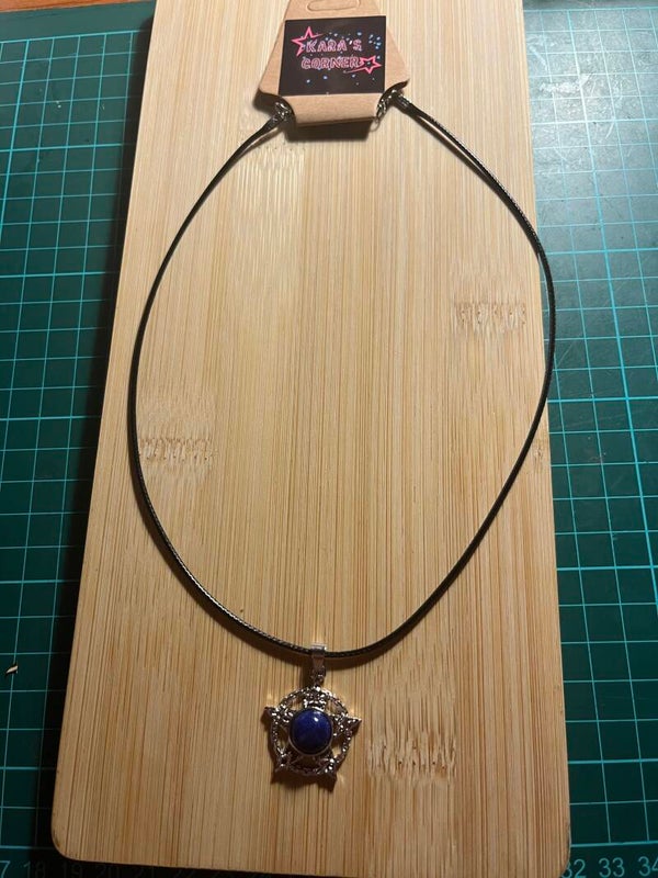 Pentagram necklace dark blue