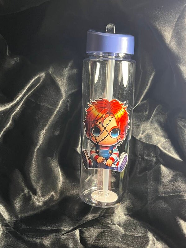 Travel water bottle horror doll