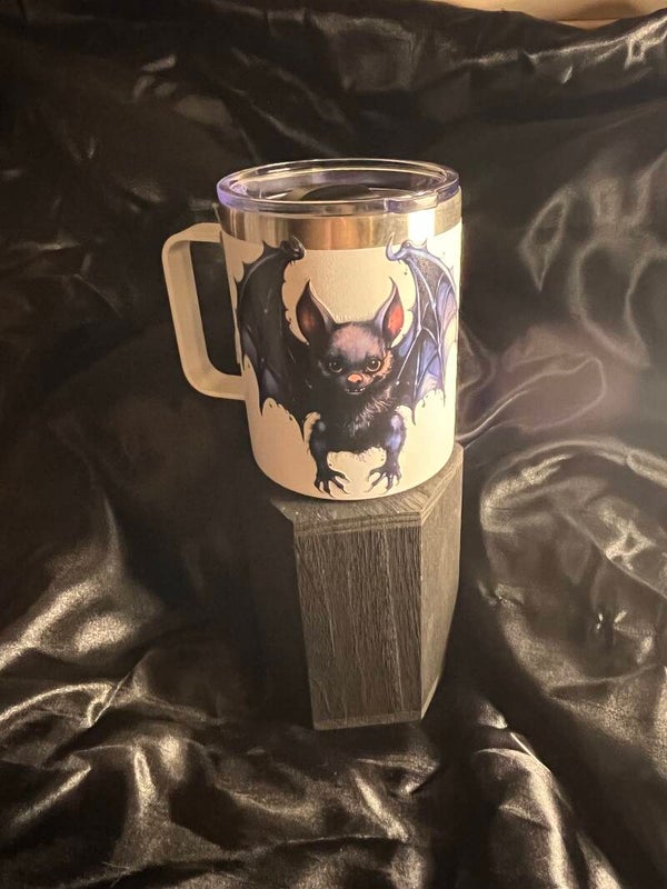 Metal insulated travel mug bat