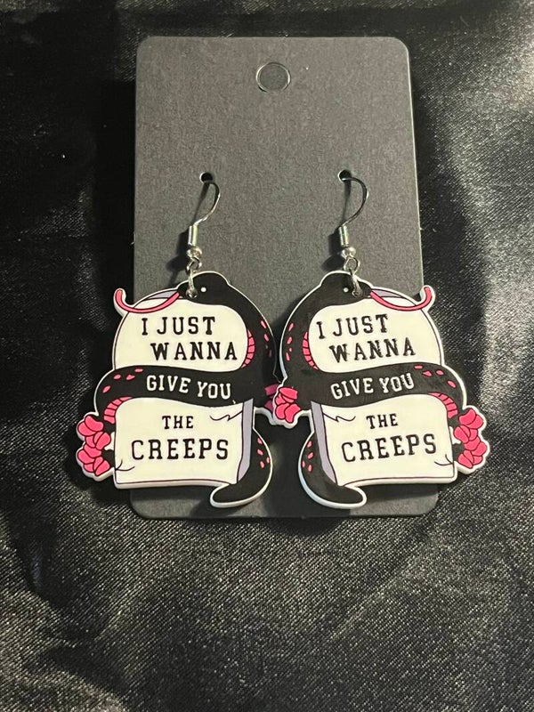 Acrylic gravestone pendant earrings