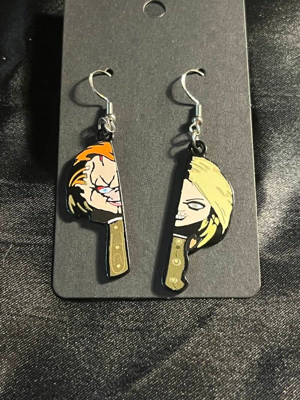 Chucky and Tiffany acrylic earrings