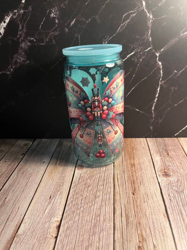 Acrylic libby can 16oz nutcracker