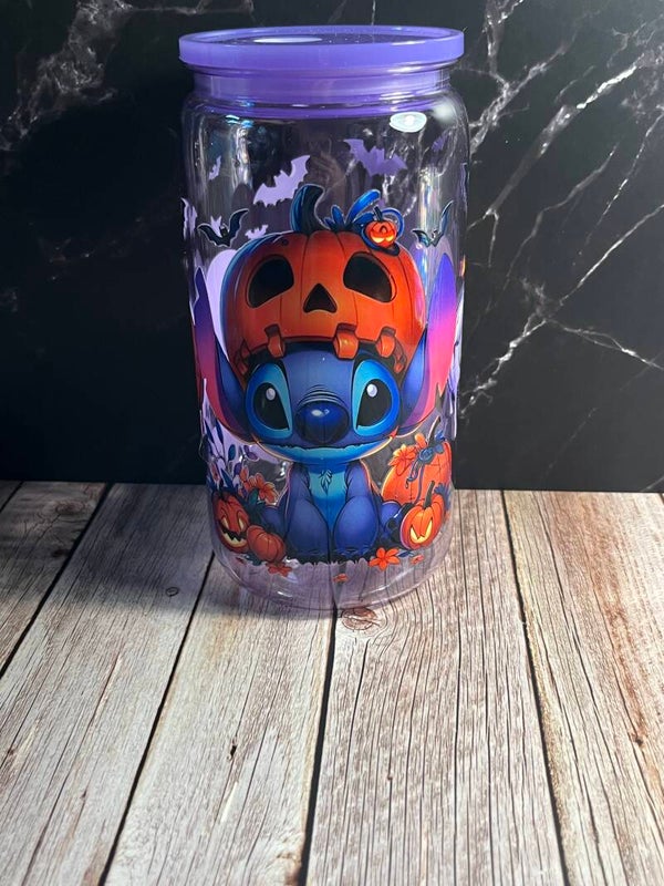 Acrylic 16oz Libby can blue alien