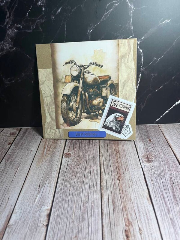 Motorcycle handmade greeting card