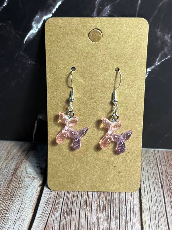 Quirky alternative style balloon dog earrings