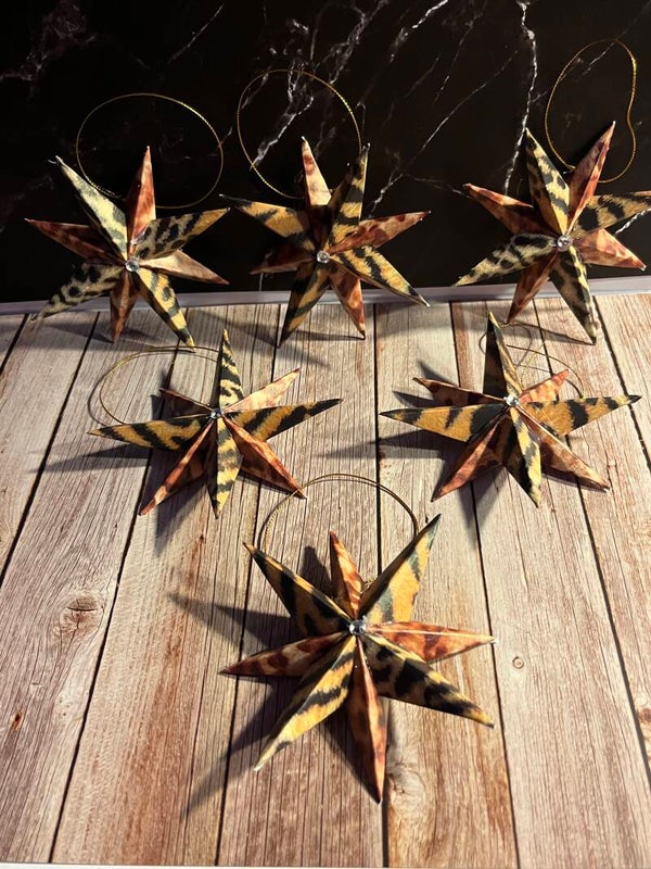 Star decorations hand made set of 6