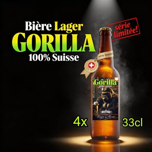 Pack 4x Bières blonde GORILLA 100% Suisse artisanale