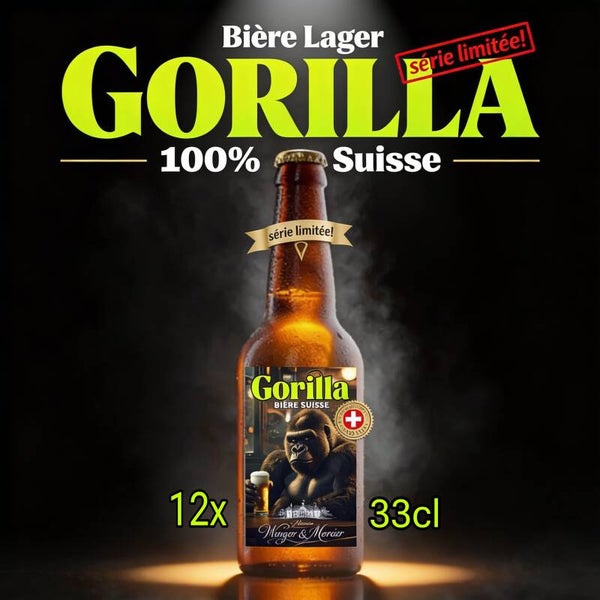 Pack 12x Bières blonde GORILLA 100% Suisse artisanale