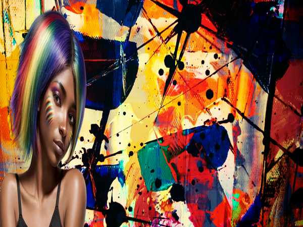 Desktop wallpapers -rainbow hair 4a