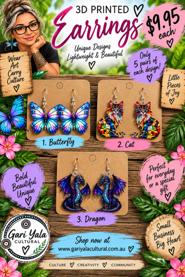 3D PRINTED EARRINGS HAVE ARRIVED