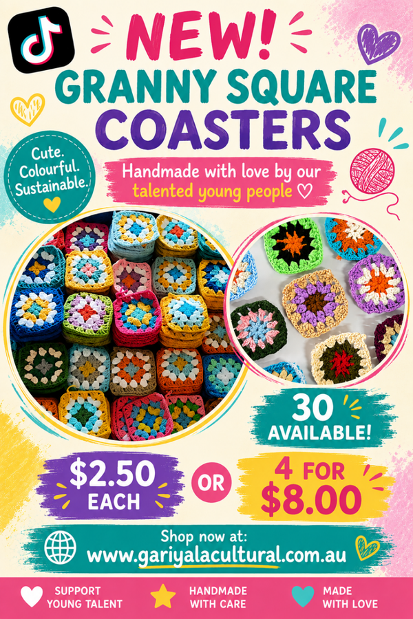NEW HANDMADE GRANNY SQUARE COASTERS