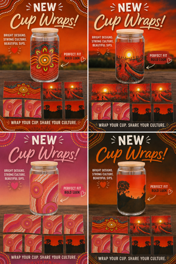 Designer Cups and Straw set