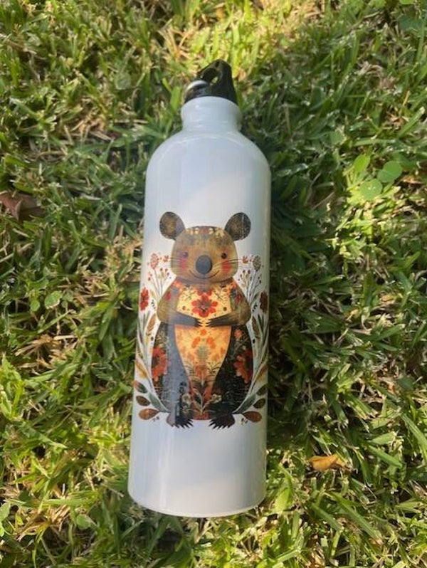 Metal Water bottle with stencil