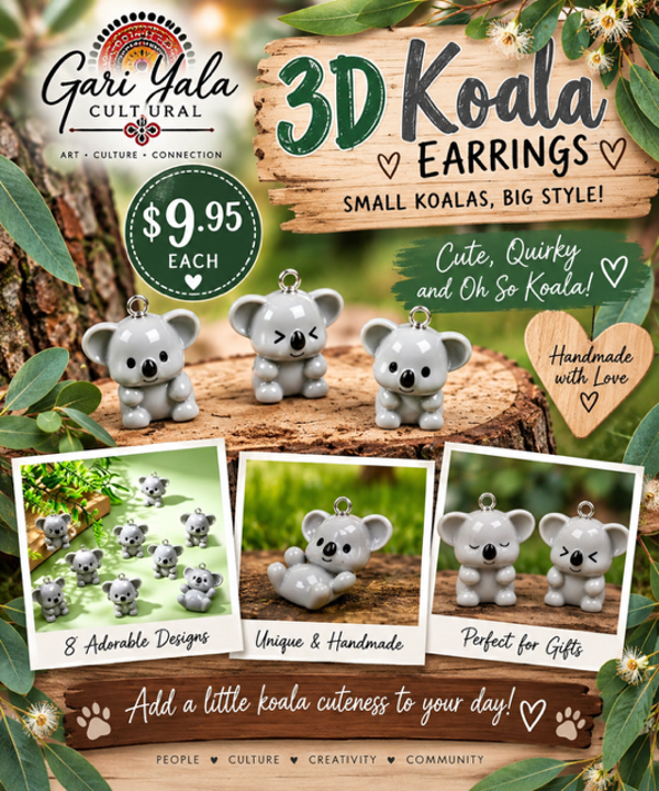 🐨 3D Koala Earrings