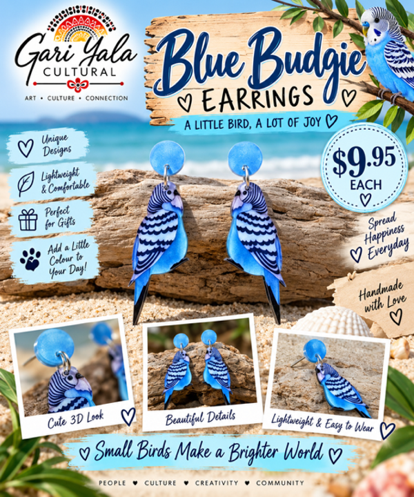 💙 Blue Budgie Earrings