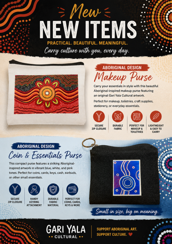 Aboriginal-inspired makeup purse