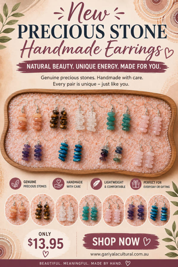 New Precious Stone Handmade Earrings