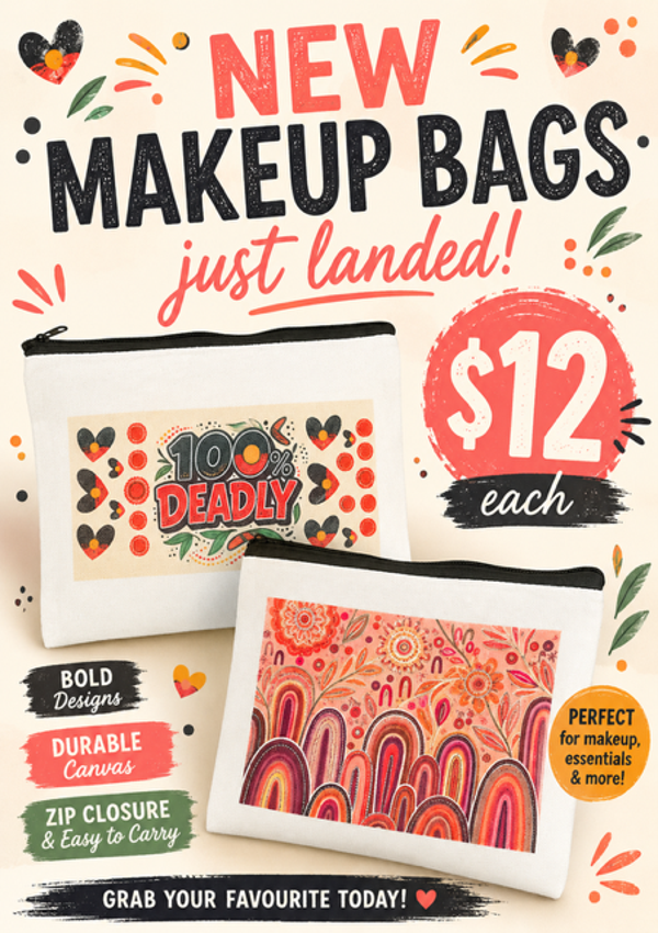 Aboriginal-inspired makeup purse